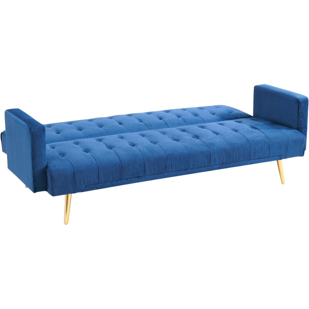Home Detail Windsor Small Double Sleeper Blue Velvet Sofa Bed Image 3