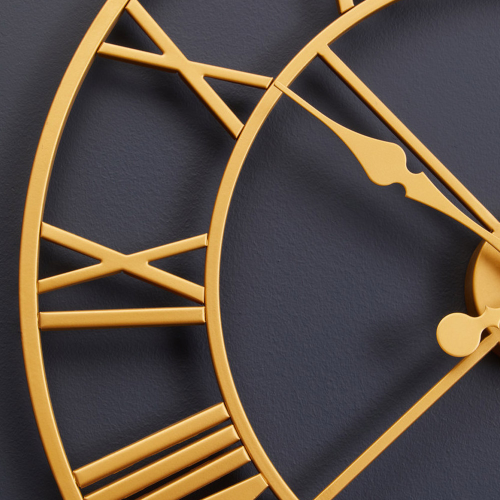 Premier Housewares Vitus Gold Finish Wall Clock Image 6