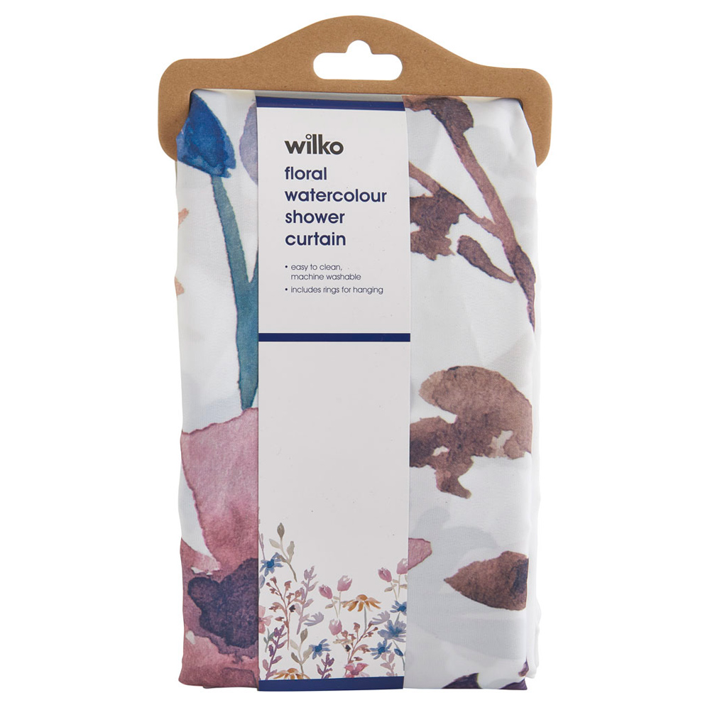 Wilko Polyester Floral Water Colour Curtain Image 3