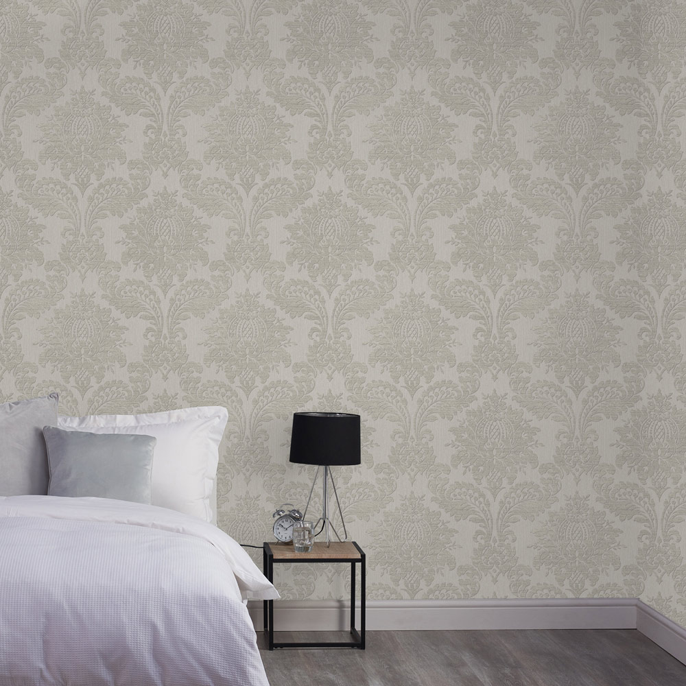 Boutique Archive Damask Taupe Wallpaper Image 4