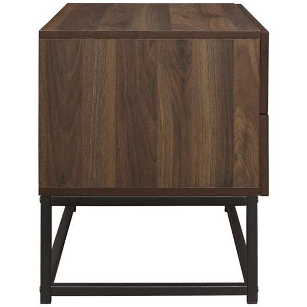 Houston 2 Drawer Walnut Wood Bedside Table Image 4