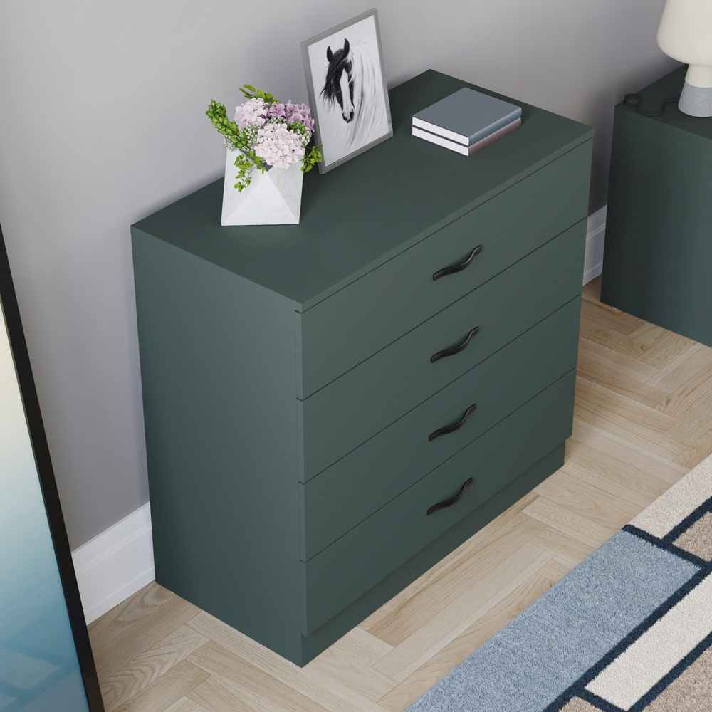 VIDA DESIGNS Riano 4 Drawer Jasper Green Chest of Drawers Image 4