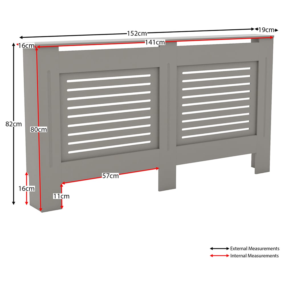 Vida Designs Milton Grey Large Radiator Cover Image 8