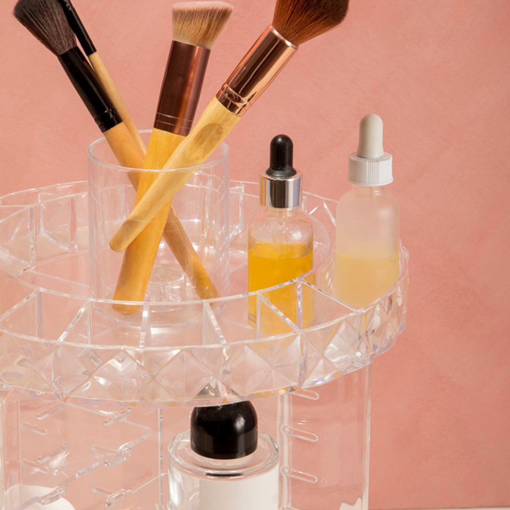 Premier Housewares Clear 4 Tier Revolving Cosmetic Organiser Image 4