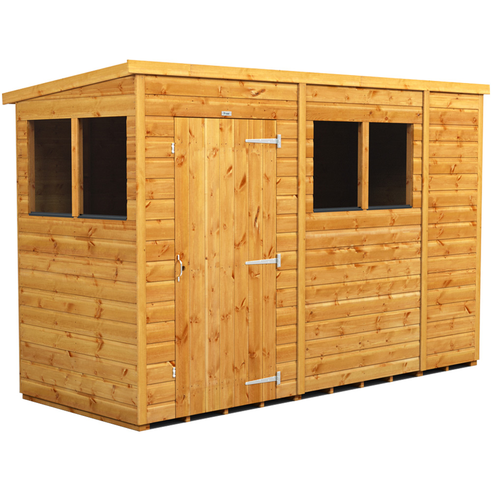 Power Sheds 10 x 4ft Pent Wooden Shed with Window Image 1