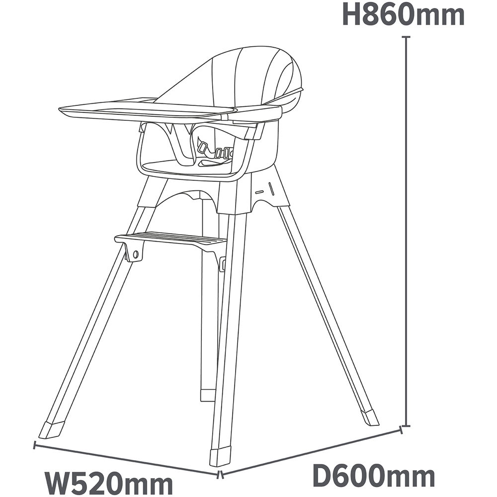 Liberty House Toys Grey Kids High Chair Image 9
