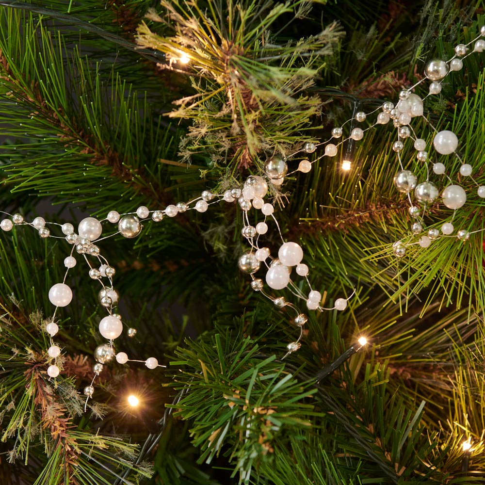 Wilko Frost Silver and White Bead Garland Image 4