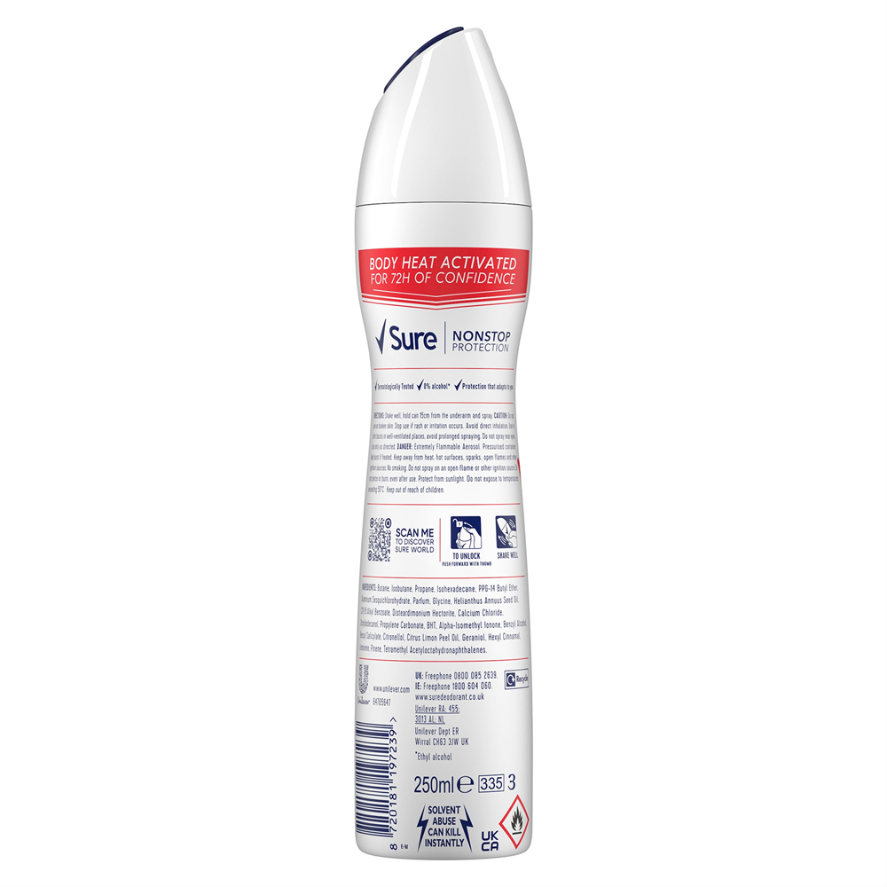 Sure Women Uplifting and Fresh 72H Protection Anti-Perspirant Deodorant 250ml 12 Pack Image 3