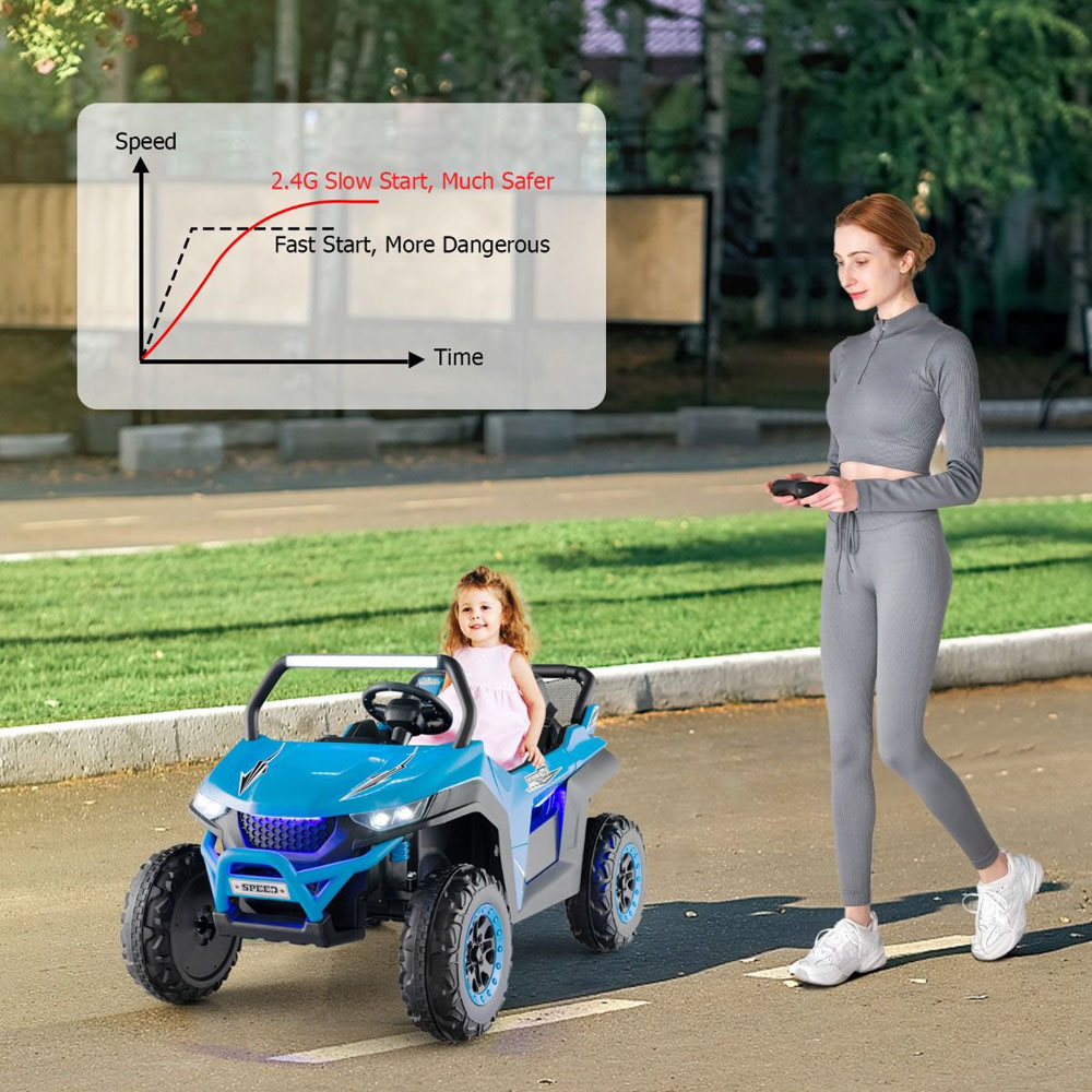 Costway Kids 2 Seater Blue Ride On UTV Car Image 5