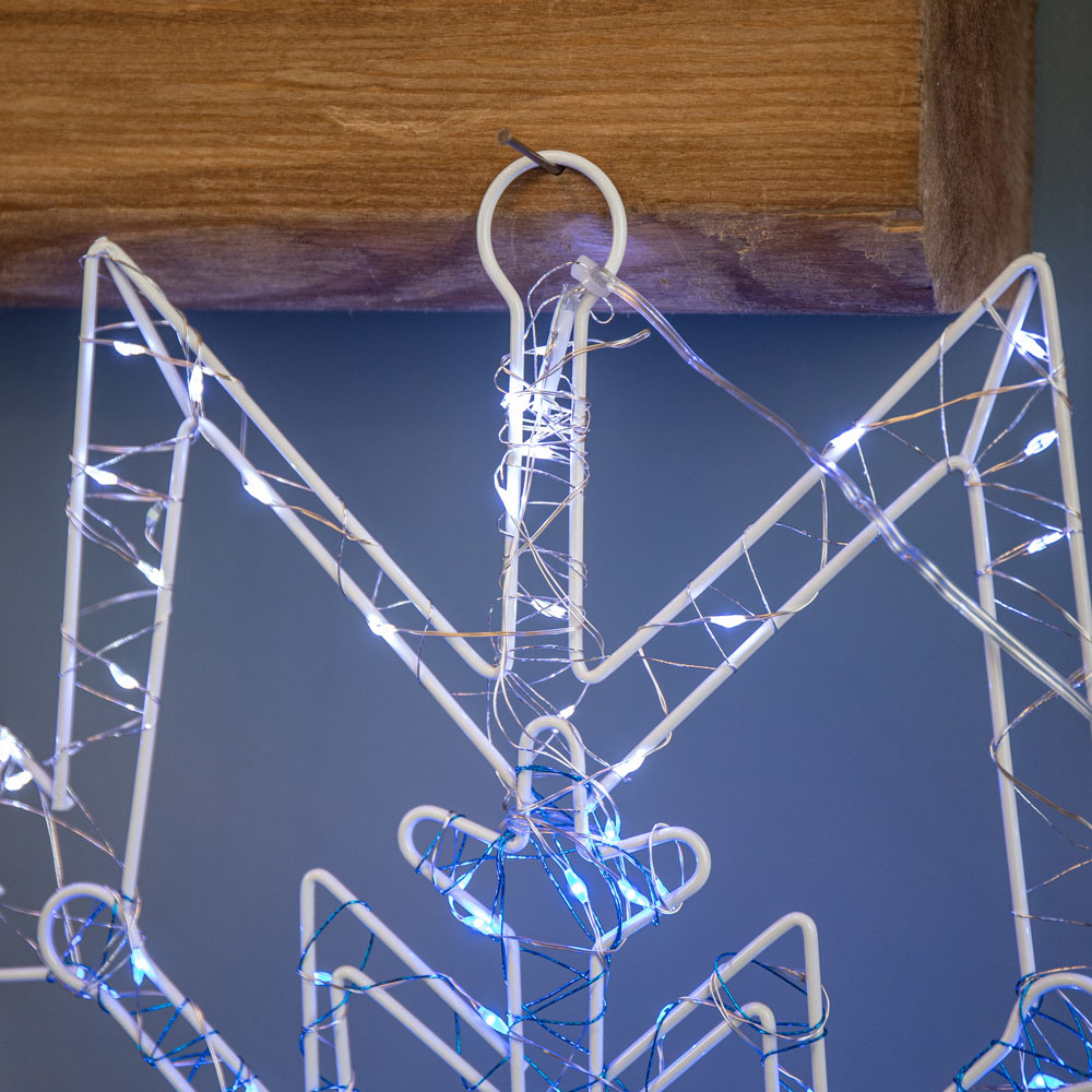 Samuel Alexander 260 Twinkling LED Light-Up Snowflake Dewdrop Silhouette Christmas Decoration 52cm Image 5
