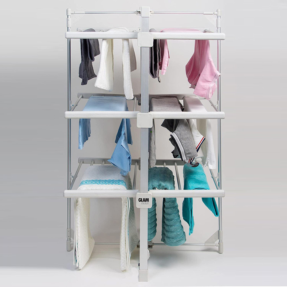 GlamHaus 3 Tier Heated Clothes Airer and Cover Image 9