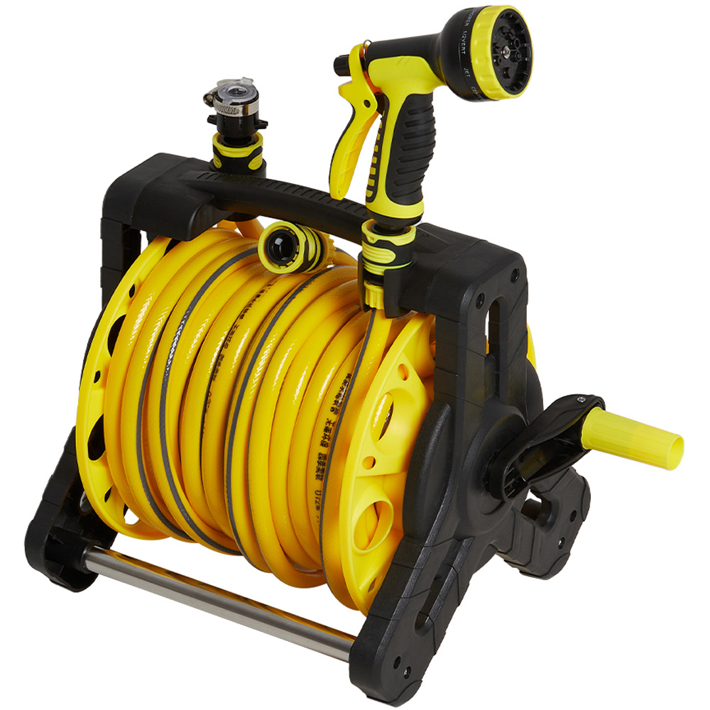 Living and Home 35m Portable Garden Hose Reel Cart Set Image 1
