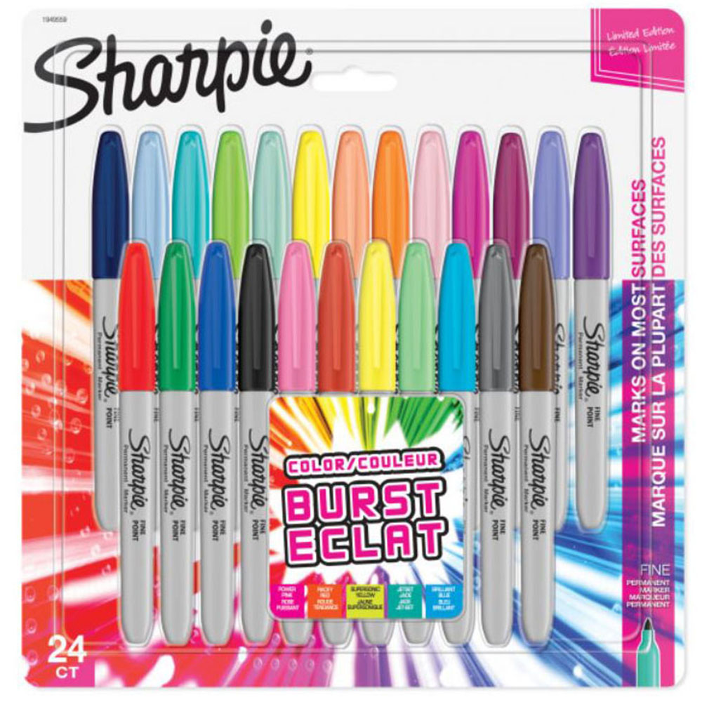 Sharpie Colour Burst and Assorted Original Permanent Markers Fine Point 24 Pack Image 1