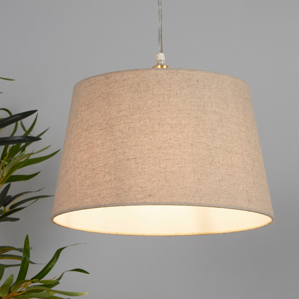 Lighting Collection Underwood Cream Linen Tapered Drum Lamp Shade 30cm Image 2