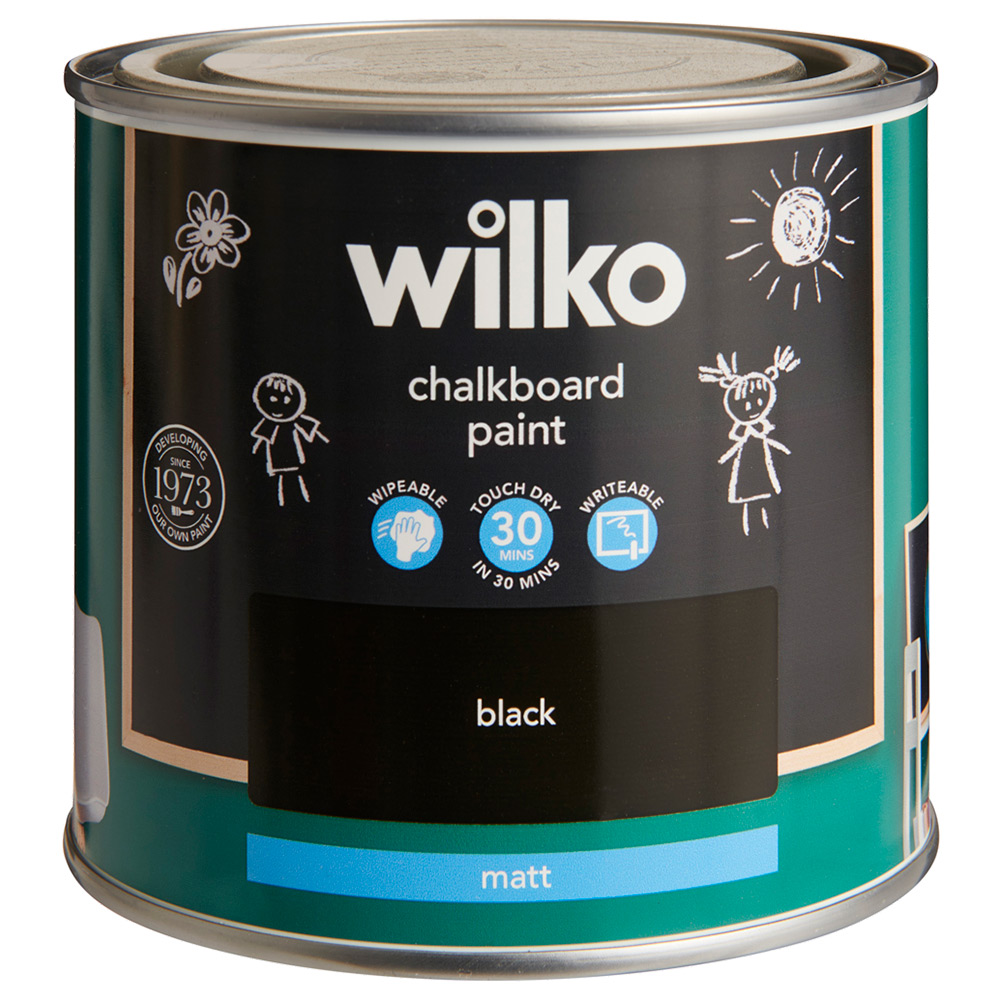 Wilko Quick Dry Black Matt Chalkboard Paint 500ml Image 2