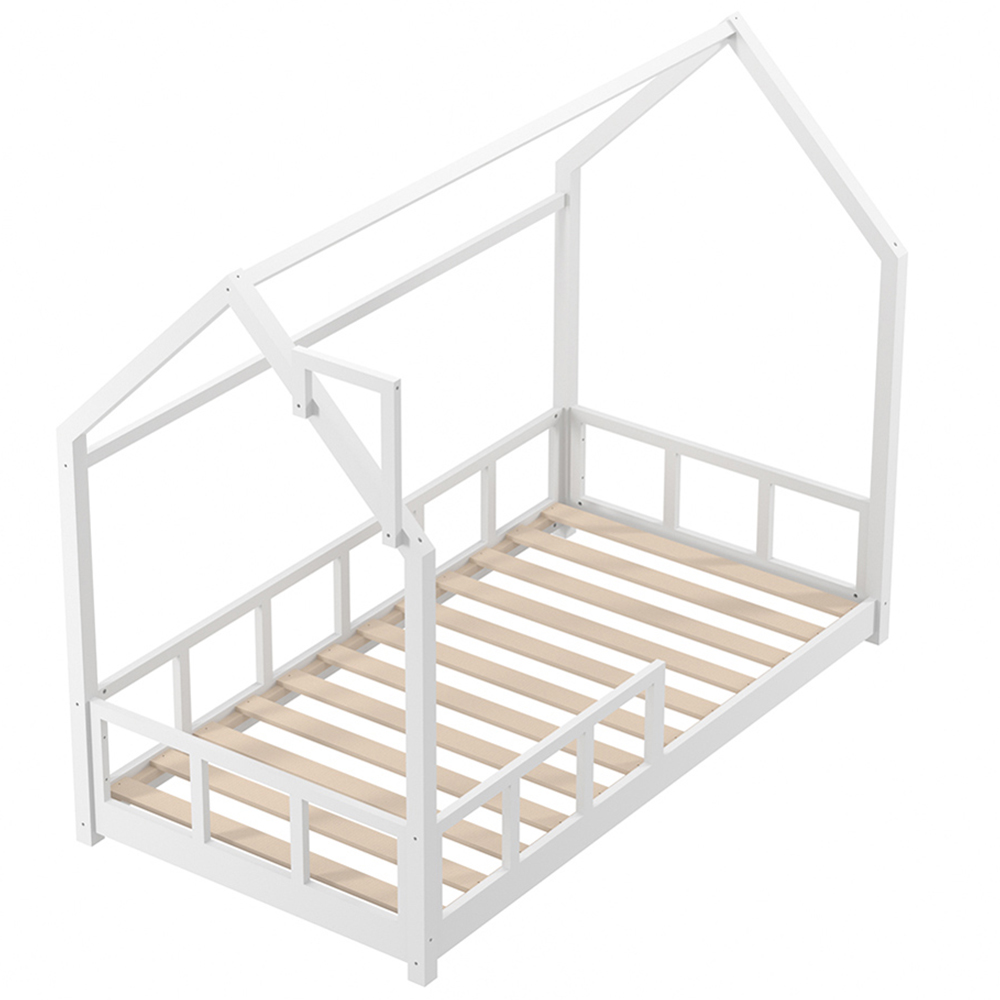 Living and Home Kids Pine Wood House Bed Frame Image 3