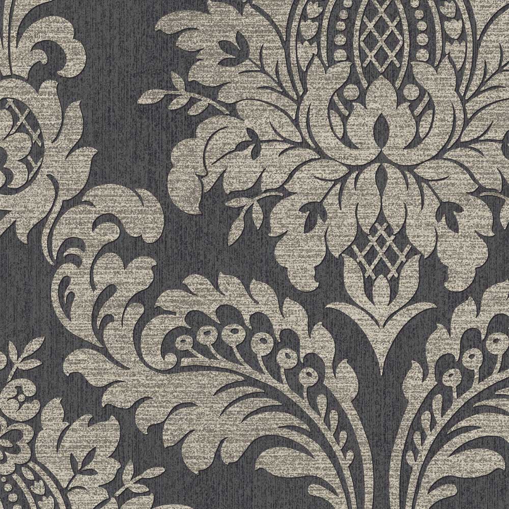 Boutique Archive Damask Black and Gold Wallpaper Wilko