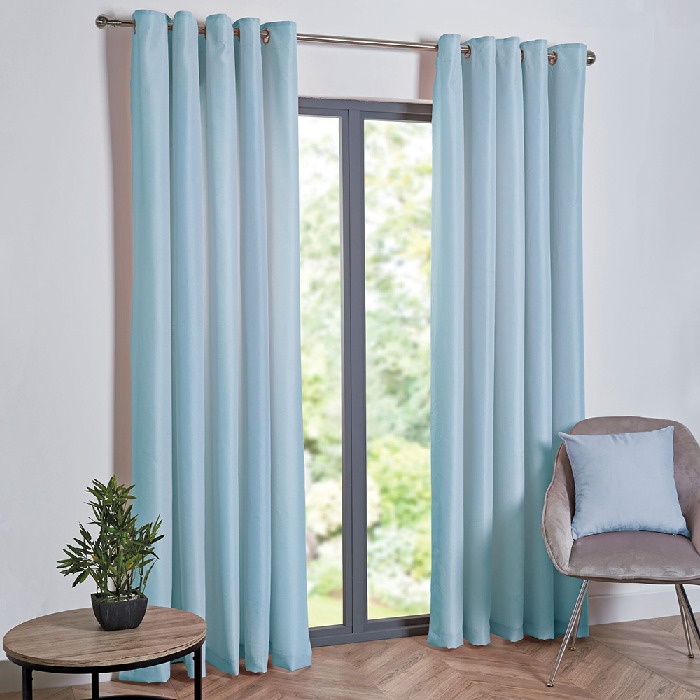 My Home Taylor Duck Egg Eyelet Curtains 168 x 183cm Image 1