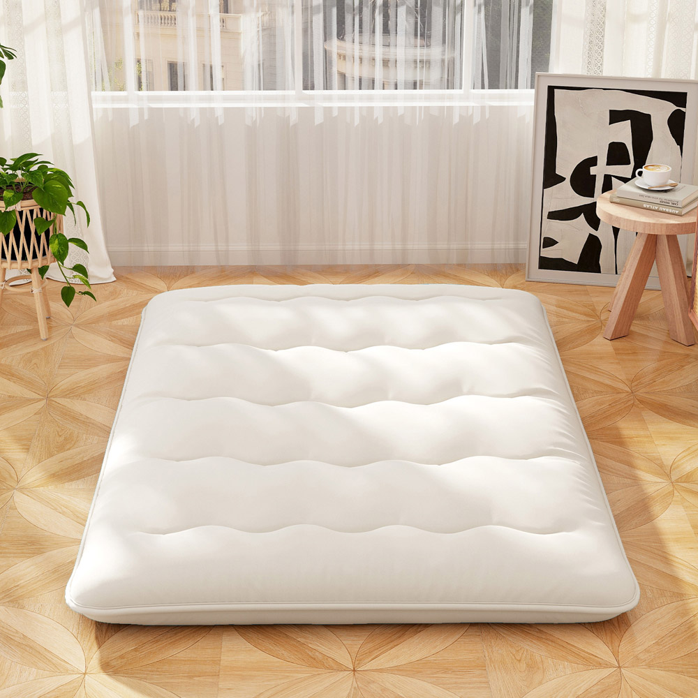 Costway Double Beige Japanese Futon Floor Mattress with Bag Image 2