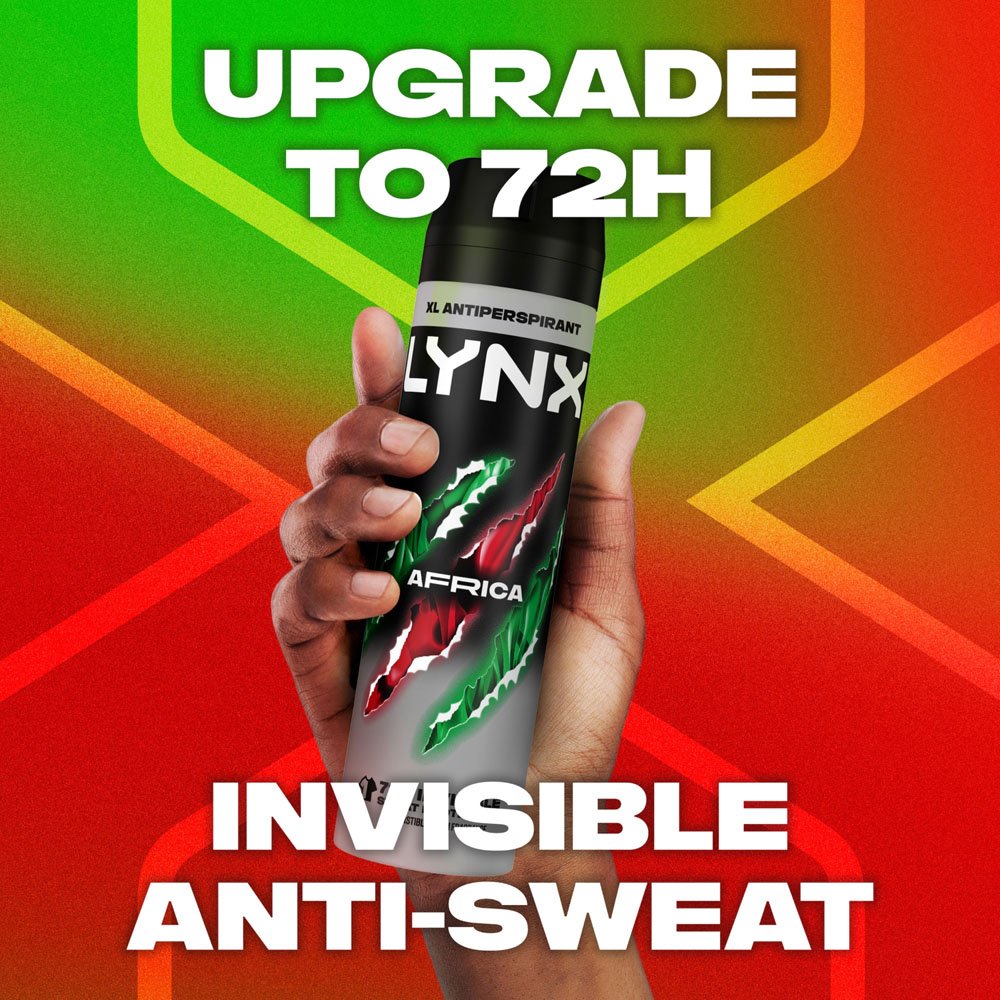 Lynx Africa The G.O.A.T. of Fragrance 72H Protection Anti-Perspirant Deodorant Spray 200ml 36 Pack Image 4