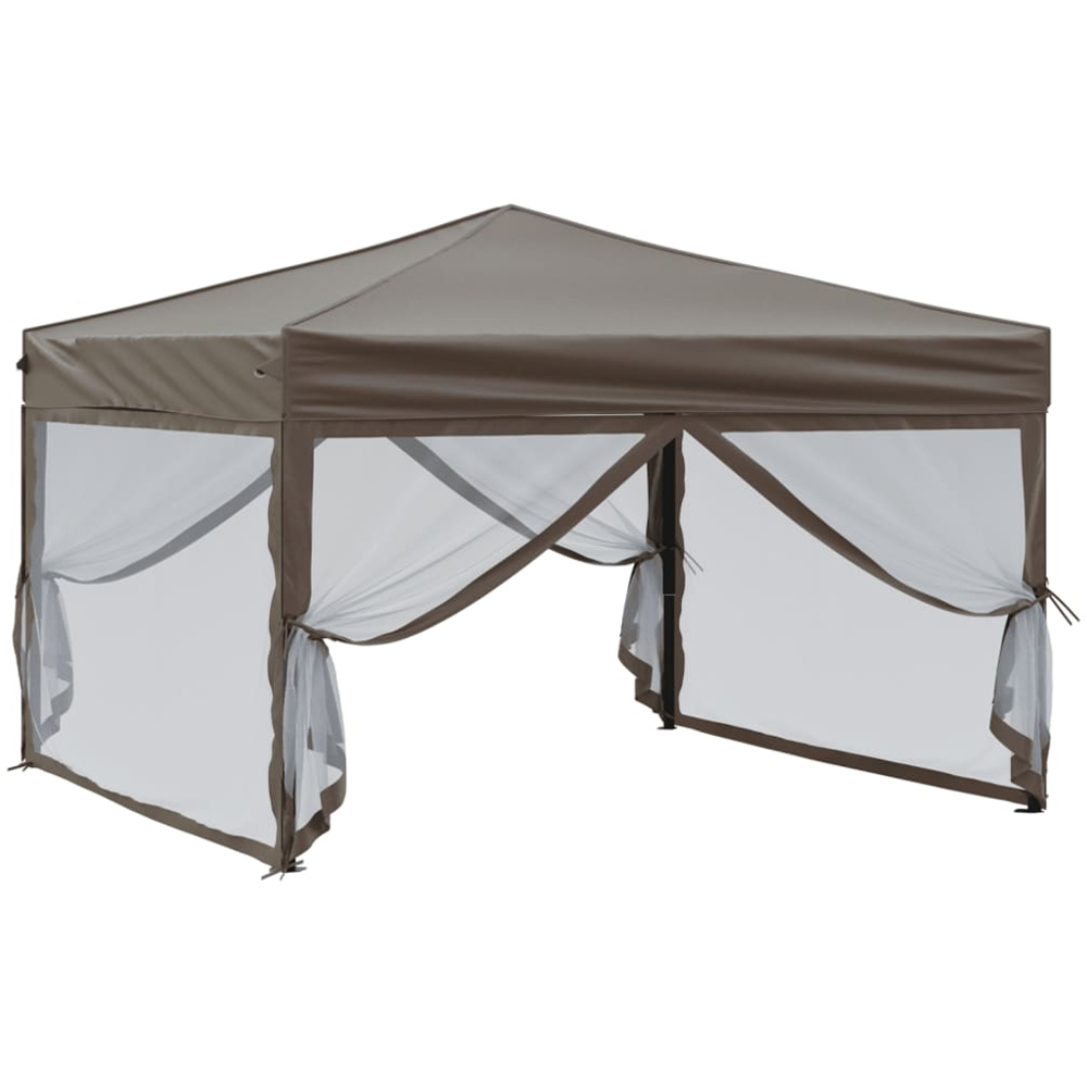 vidaXL 3 x 3m Taupe Foldable Party Tent Image 3
