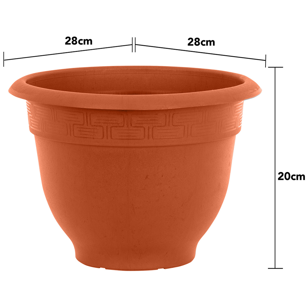 Wham Bell Pot Terracotta Recycled Plastic Round Planter 28cm 4 Pack Image 4