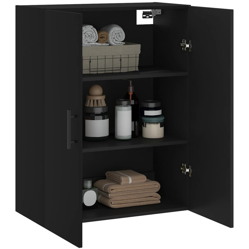 vidaXL 2 Door Black Wall Mounted Cabinet Image 5