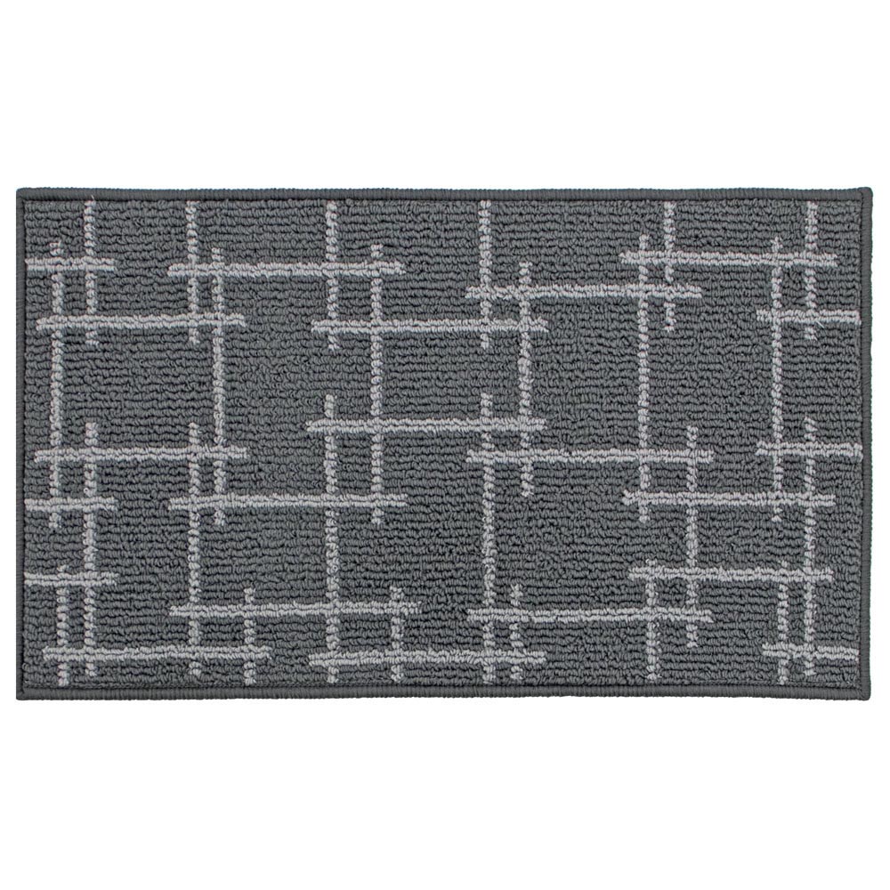 JVL Vector Grey Indoor Machine Washable Doormat 50 x 80cm Image 1