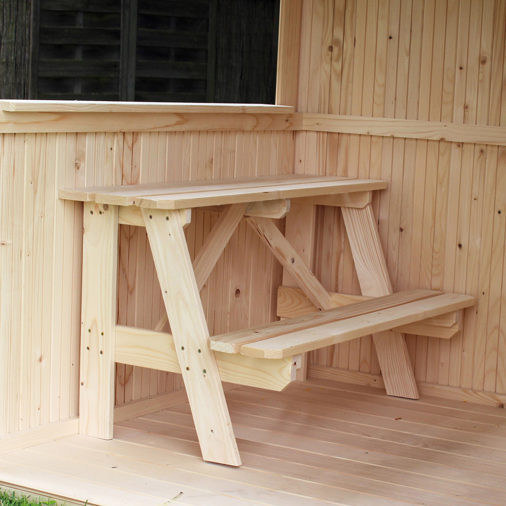 Soulet Jazz 8 x 5ft Kids Wooden Playhouse with Canopy and Bench Image 5