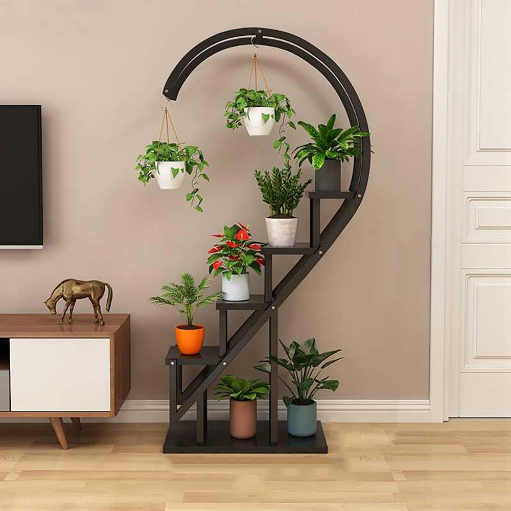 Living and Home Multi Tiered Black Plant Stand Image 4