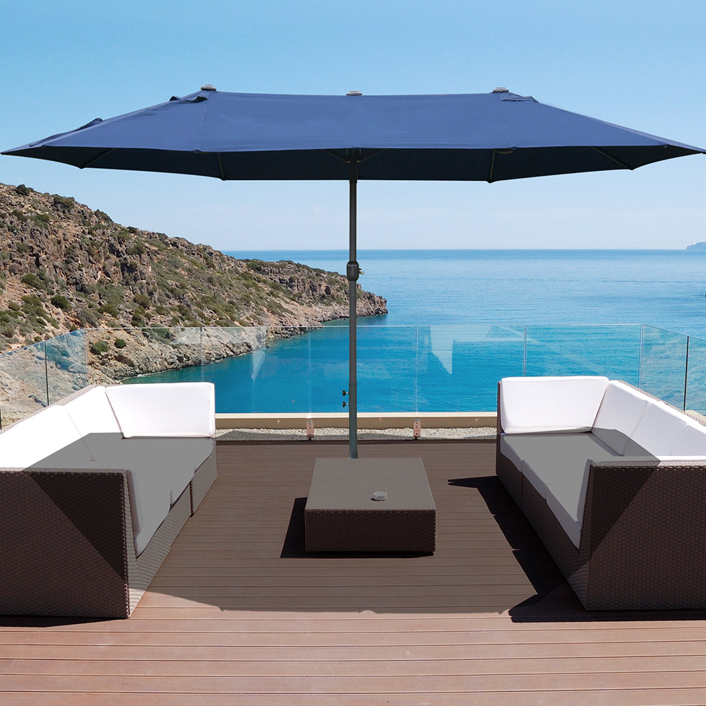 Outsunny 4.6m Garden Parasol Blue Image 2