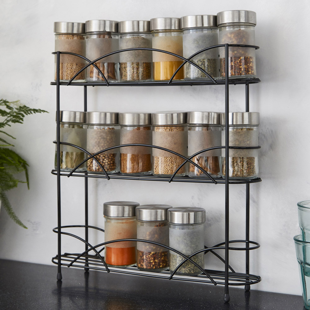 Black Free Standing Spice Rack Wilko