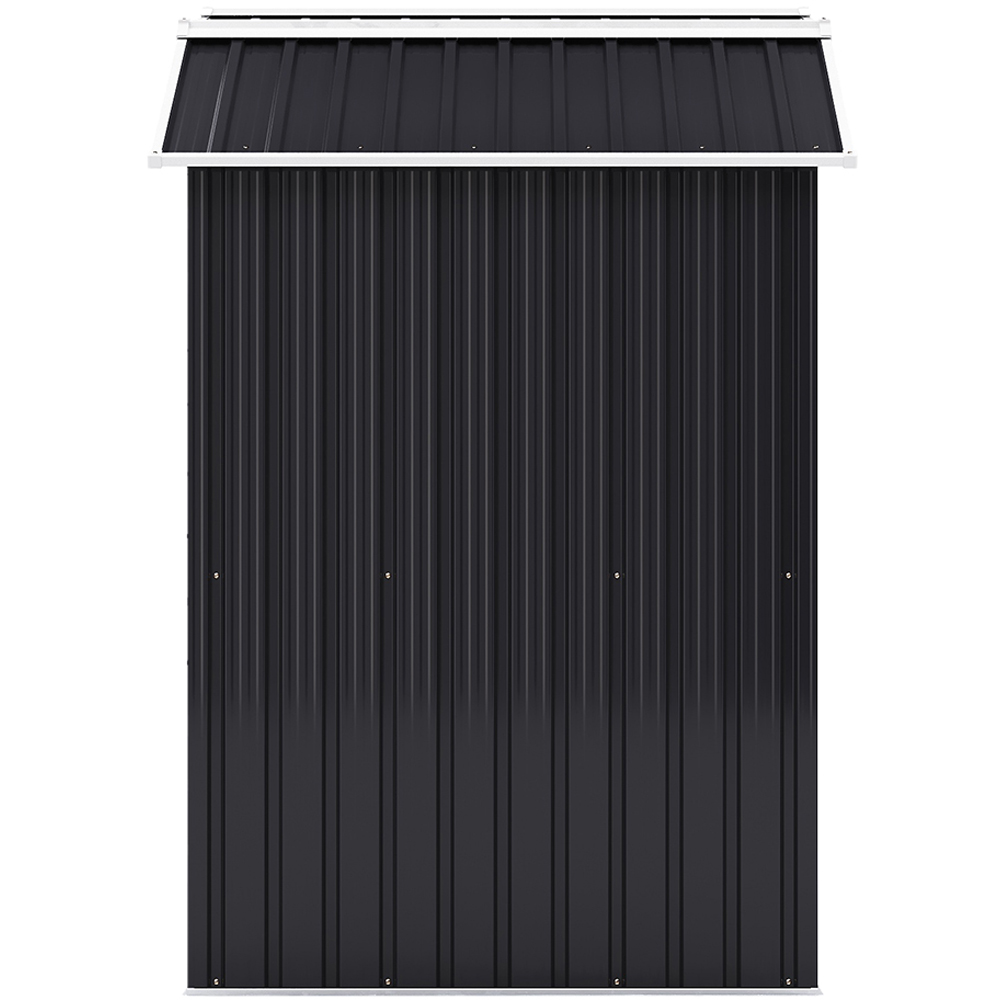 Living and Home 7.7 x 4.3ft Galvanised Steel Acrylic Storage Shed Black Image 4