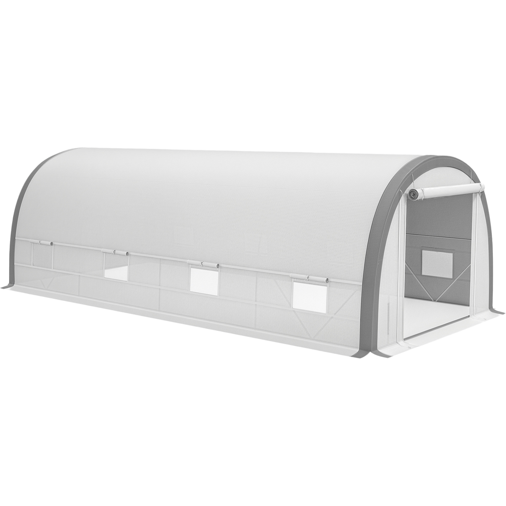 Outsunny White Plastic 9.8 x 19.3ft Walk In Polytunnel Greenhouse Image 1