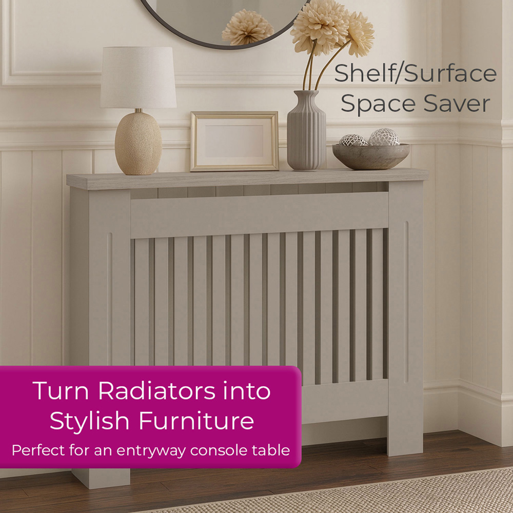 Neo Grey Decorative Wooden Radiator Cover Medium Image 6