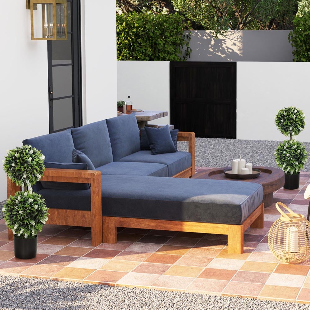 Portland White Lavender Flower Artificial Plant in Pot 2 Pack Image 4