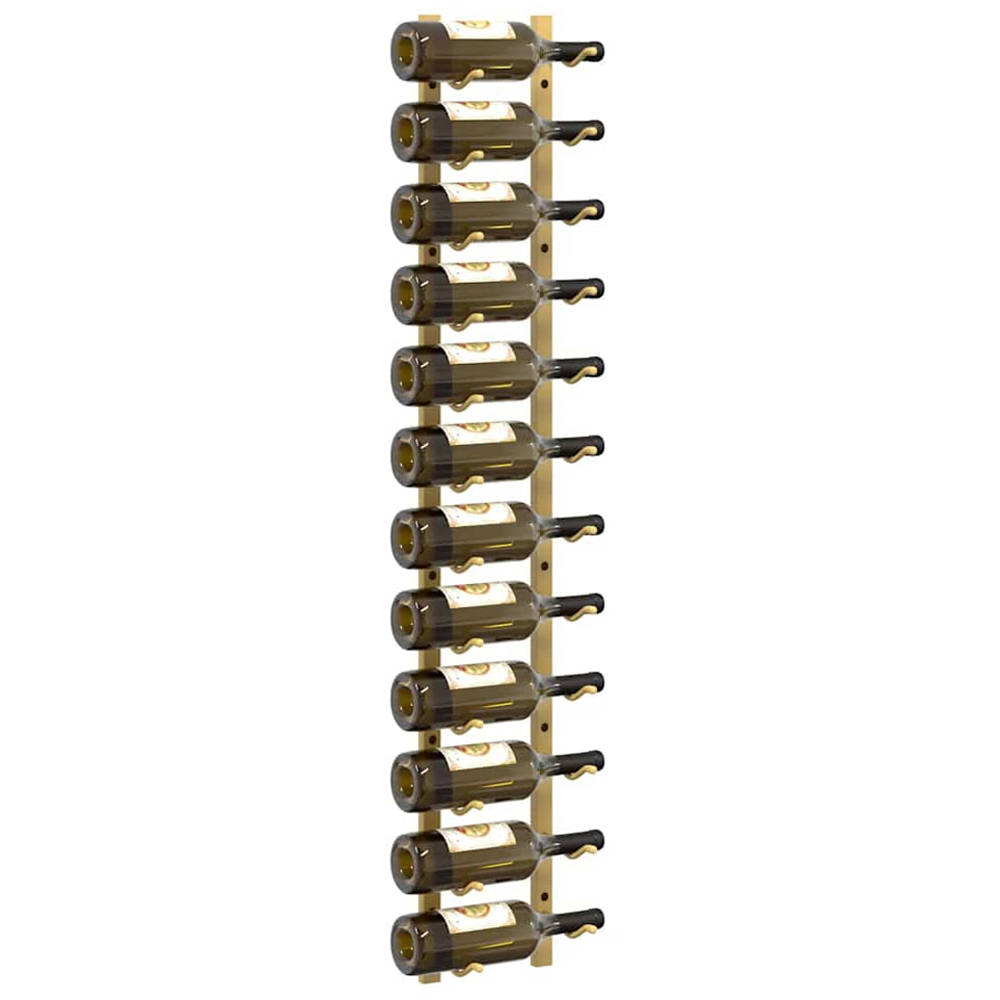 vidaXL 12 Bottle Gold Wall Mounted Wine Rack Set of 2 Image 4
