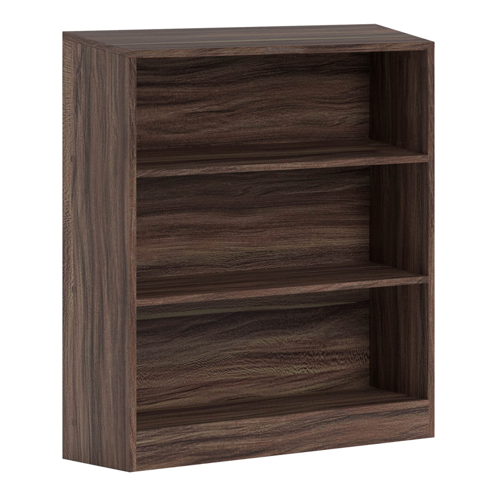 Vida Designs Cambridge 3 Shelf Walnut Low Bookcase Image 2