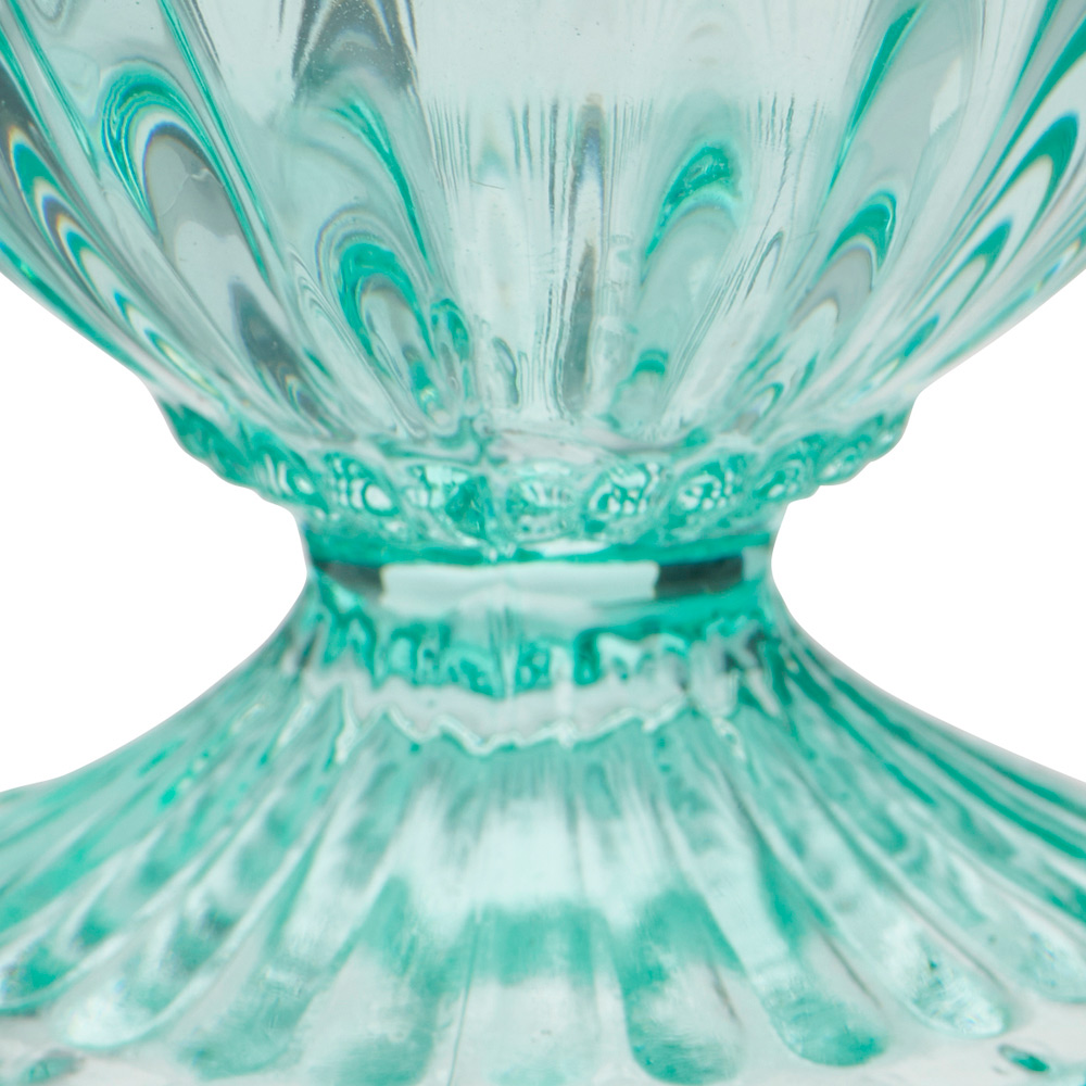 Wilko Embossed Glass Egg Cup Green Image 3