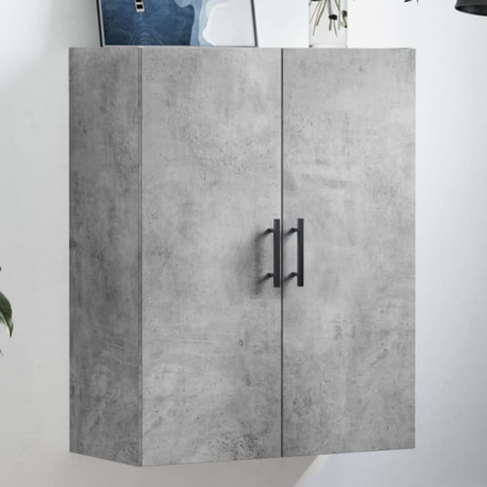 vidaXL 2 Door Concrete Grey Wall Mounted Cabinet Image 1