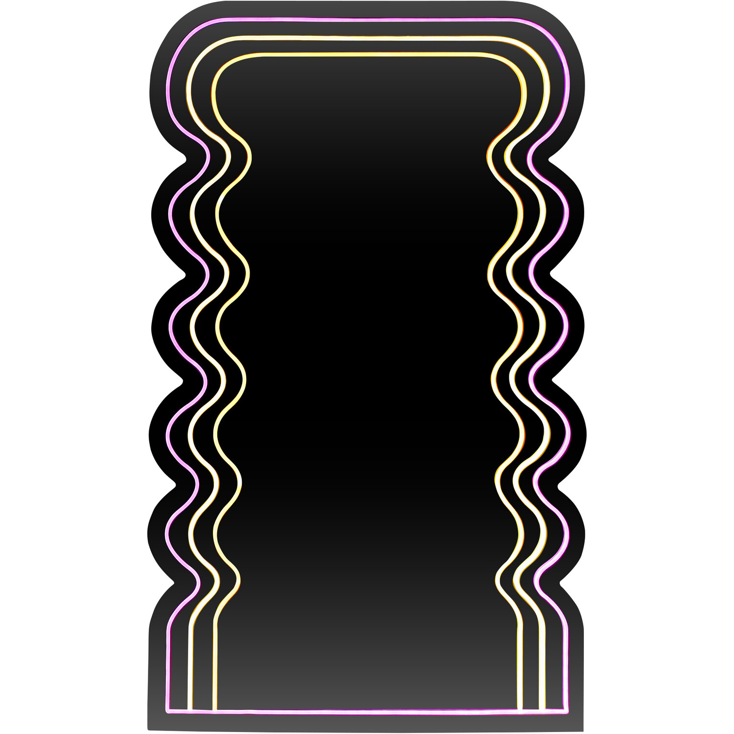 Neon Acrylic Wave Mirror - Pink & Yellow Image 4