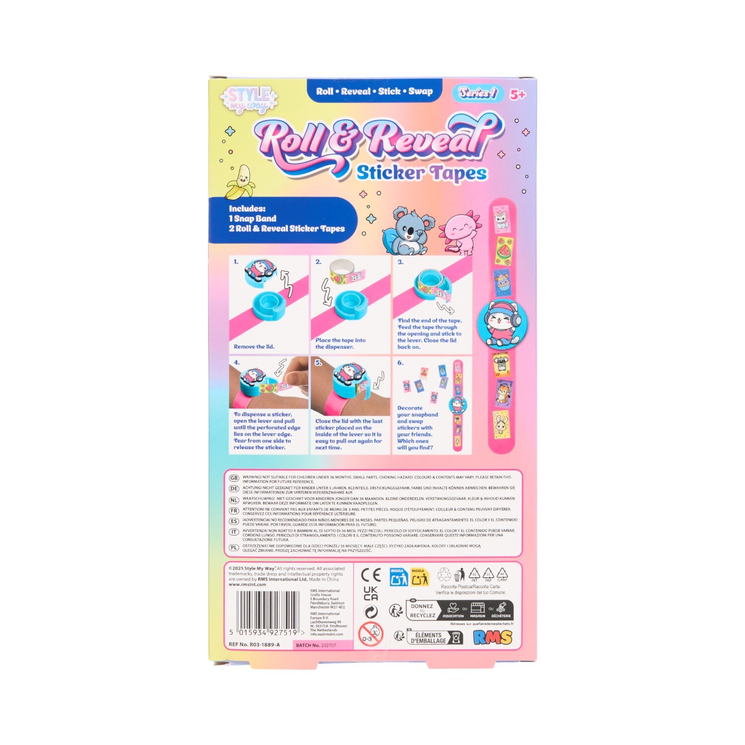 Roll and Reveal Sticker Tape Snap Band Set Image 3