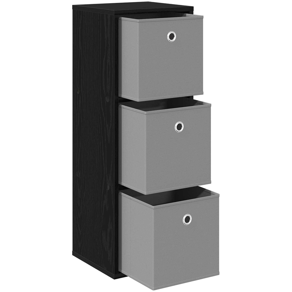 vidaXL 3 Drawer Black Oak Sideboard Image 4