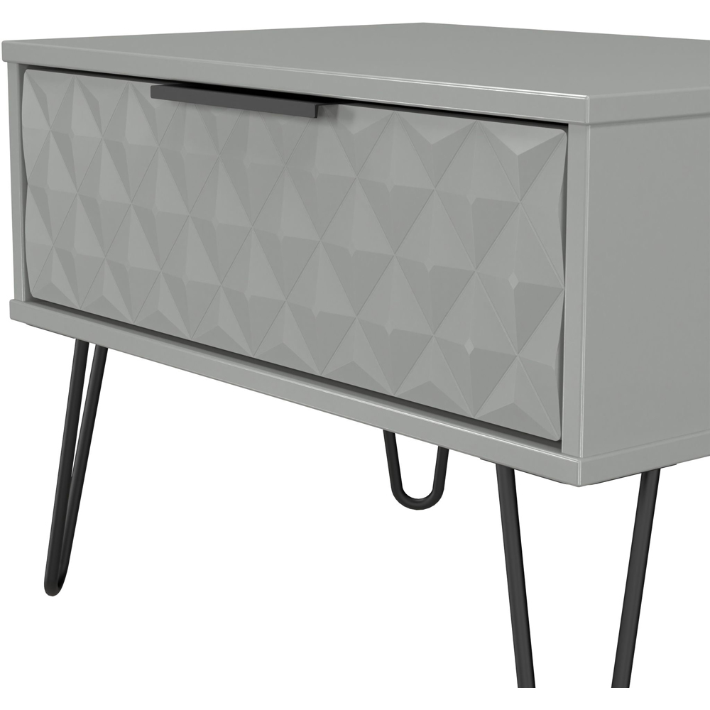 Crowndale Harlequin Single Drawer Dusk Grey Wide Side Table Ready Assembled Image 5
