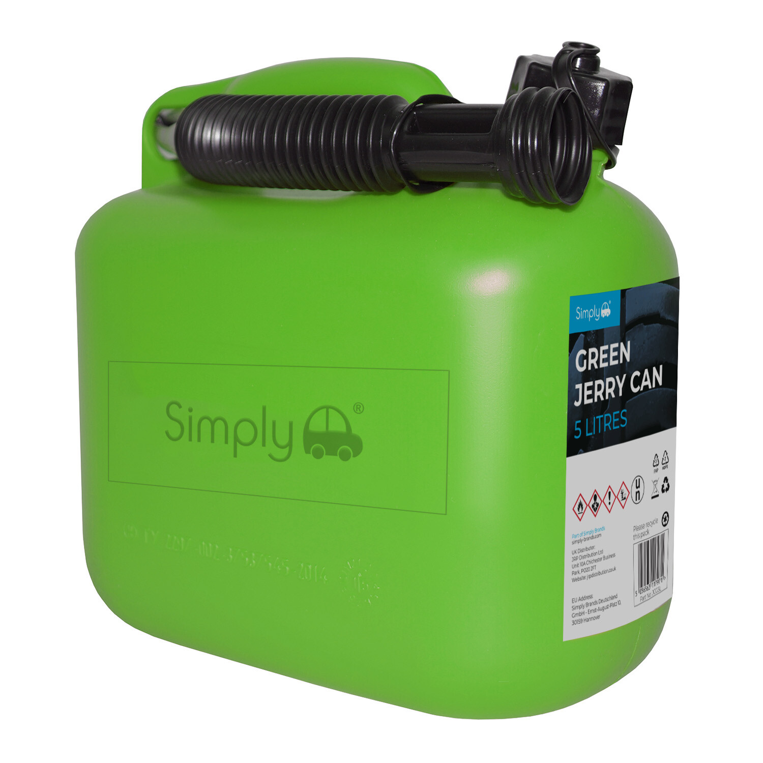 Simply Auto Plastic Fuel Can Green Image 2