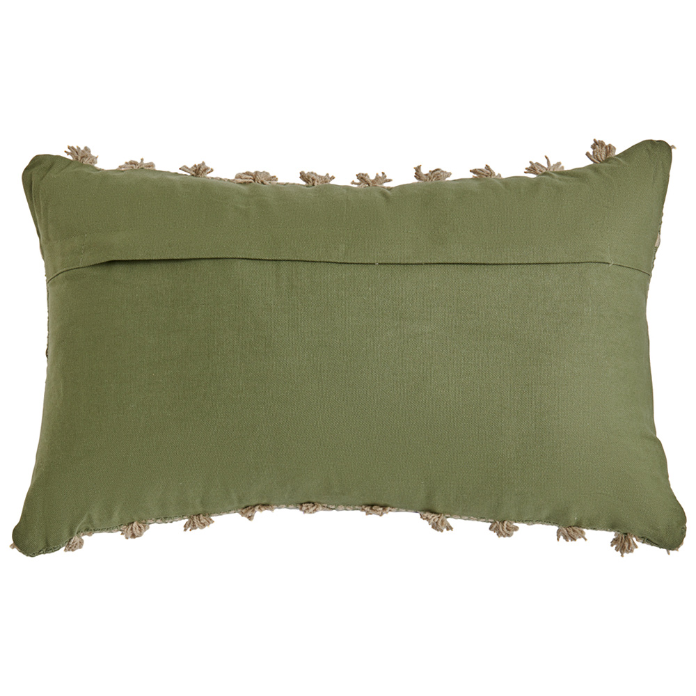Wilko Green Tufted Cushion 50 x 30cm Wilko