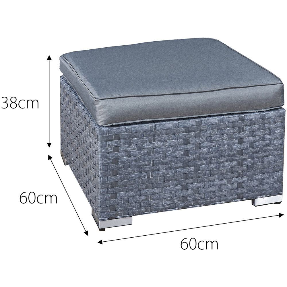 Oseasons Malta 9 Seater Ocean Grey Rattan Rising Firepit U-Shape Sofa Set with Footstool Image 5