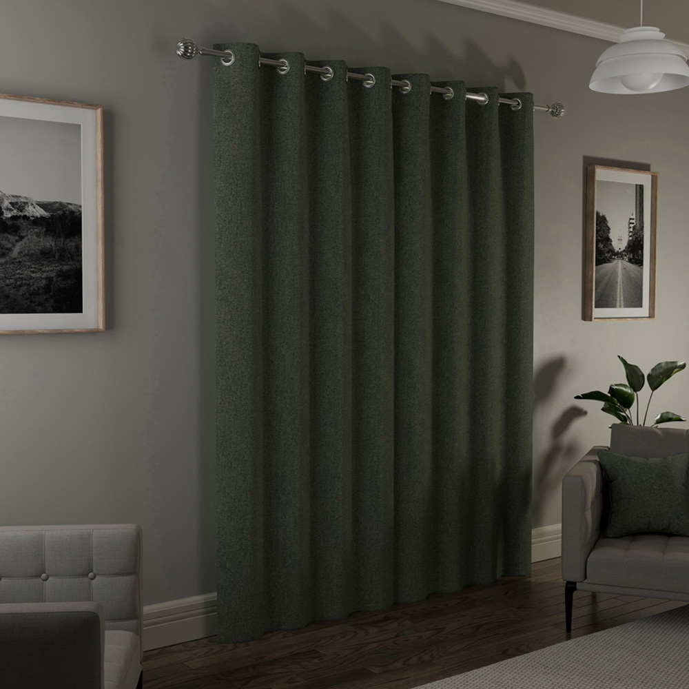 Enhanced Living Austin Green Thermal Blackout Eyelet Curtains 117 x 183cm Image 4