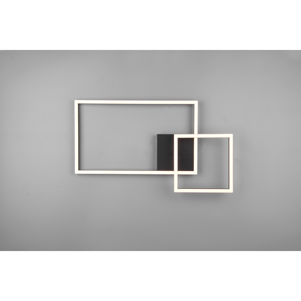 TRIO Padella Matt Black Rectangular LED Ceiling Light Image 5