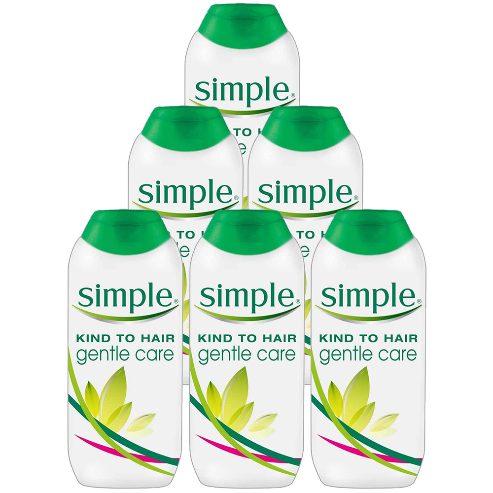 Simple Kind to Hair Gentle Care Shampoo Case of 6 x 200ml Image 1